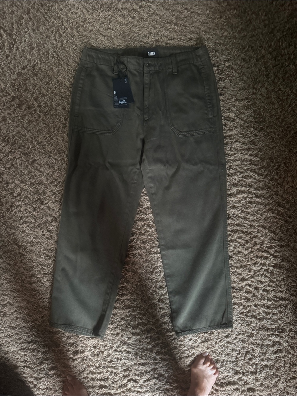 PAIGE size 29 woman's Olive Utility Chino Pants - Picture 2 of 6